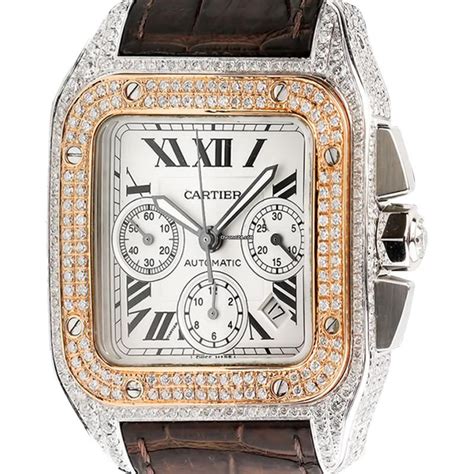 buy vintage santos cartier men|cartier santos 100 diamond bezel.